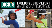 Save the Date! March 28 - 31 DICK’S 20% off Event